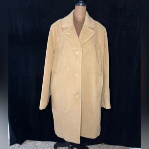 LL Bean Vintage Bellandi Italian Wool Trench Peacoat